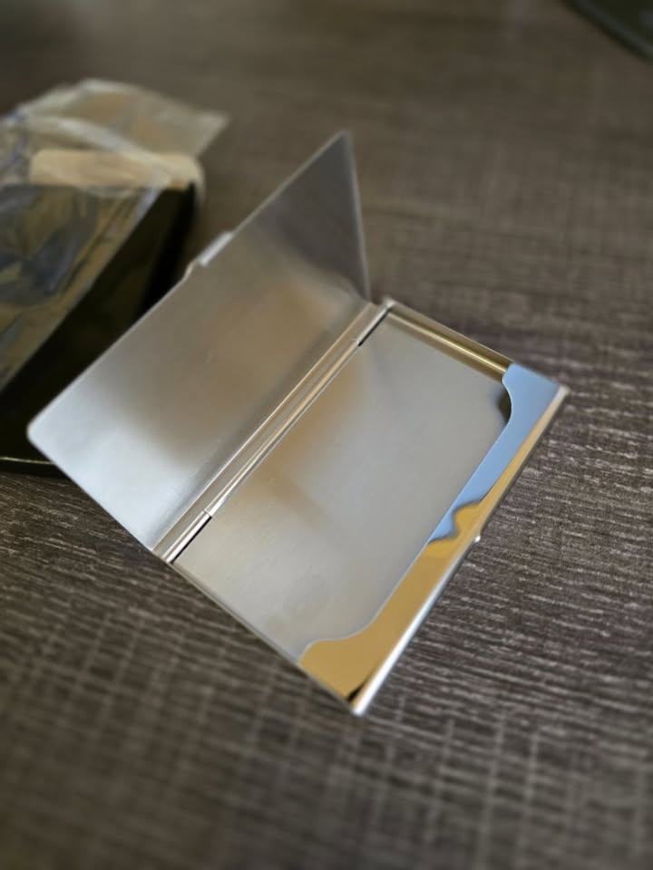 Metal Business Card Holder - Slim Pocket Business Card Case - photo 5