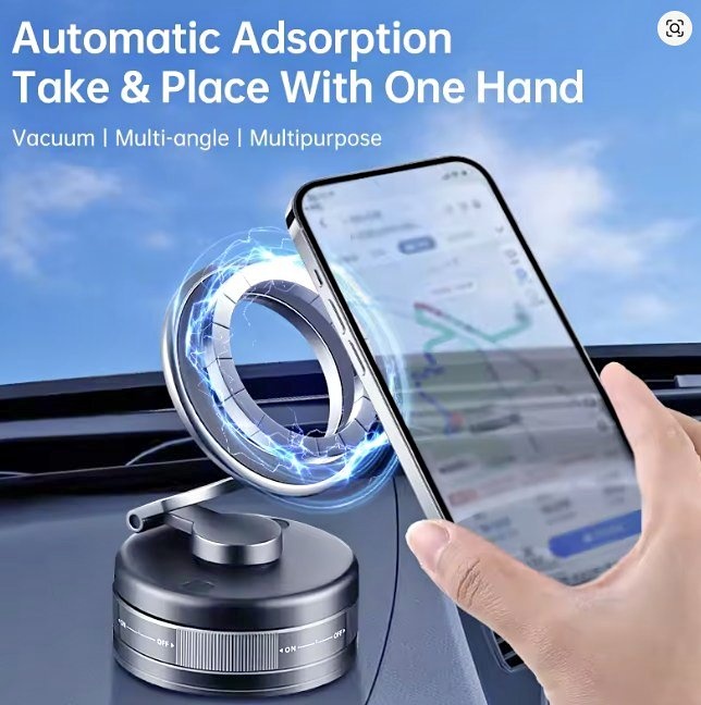 Vacuum Phone Holder 360 Suction Car Mount Dashboard Holder
