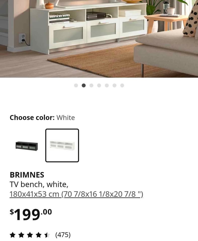 Ikea BRIMNES TV Bench - white - photo 3