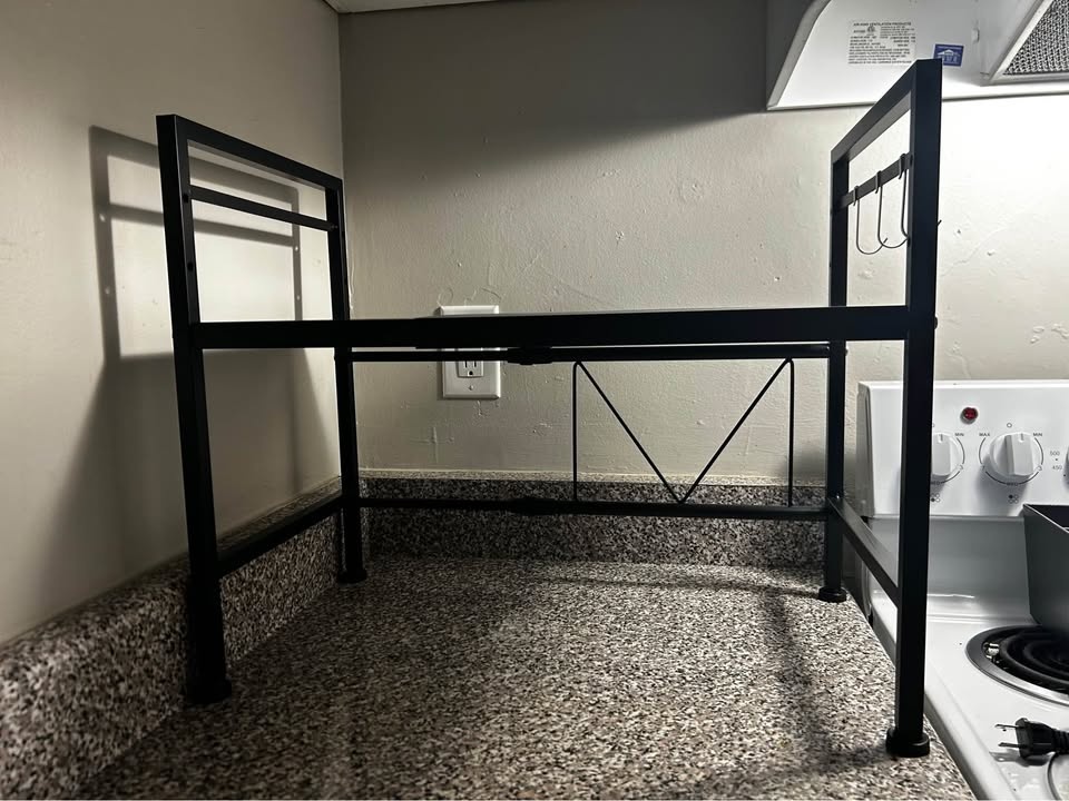 2-Tier SPOWAY Black Adjustable Rack with 3 Hooks - photo 2
