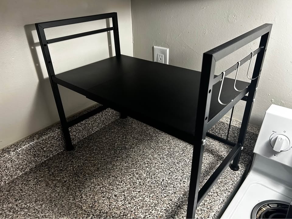 2-Tier SPOWAY Black Adjustable Rack with 3 Hooks - photo 3