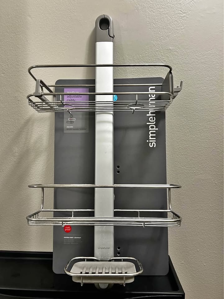 Rust-Proof Adjustable Shower Caddy with Hooks