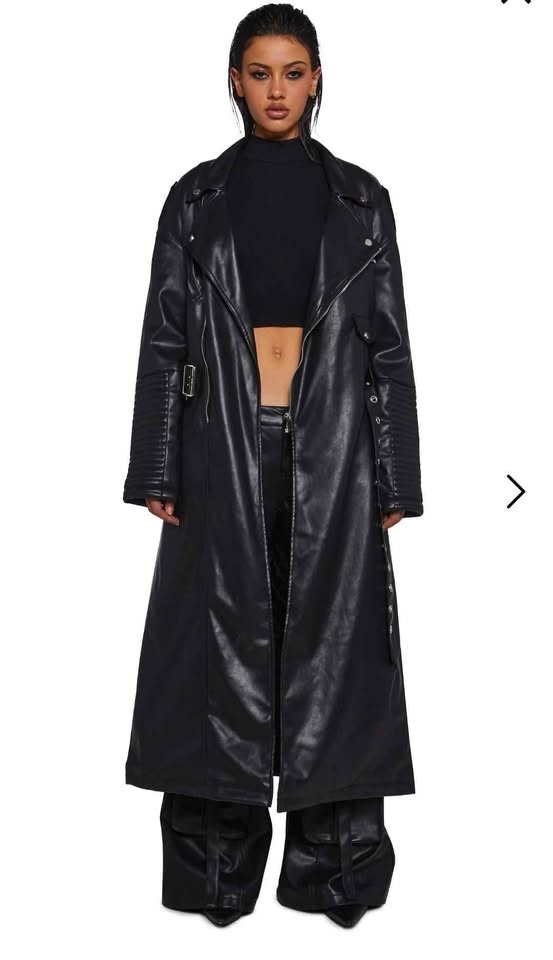 Size M Breaker Moto Trench Coat Dolls Kill - photo 4