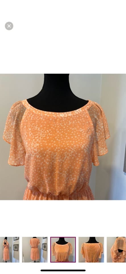 Never Worn! 🥕Reitmans Flutter Sleeve Polka Dot Dress Size Small - photo 5