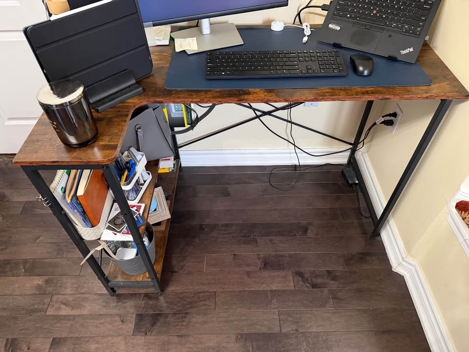 Wooden Desk with Metal Frame - photo 2