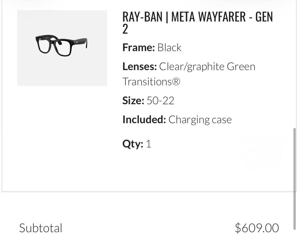 Ray-Ban Meta Wayfarer Gen 2 Smart Glasses – New in Box - photo 2