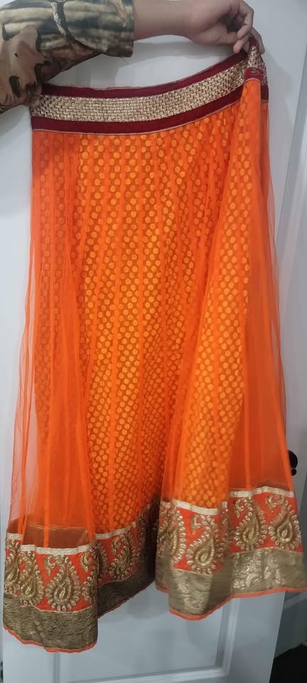 Brand New Beautiful Orange Lehnga Choli With Heavy Duppata - photo 3