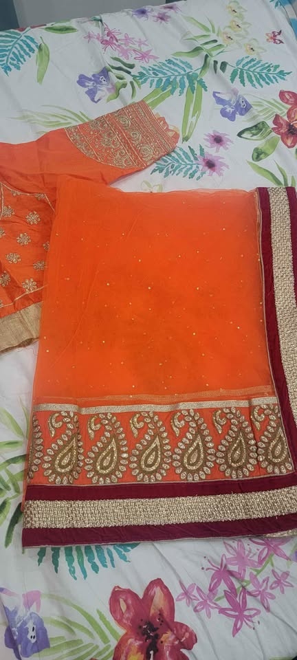 Brand New Beautiful Orange Lehnga Choli With Heavy Duppata - photo 5