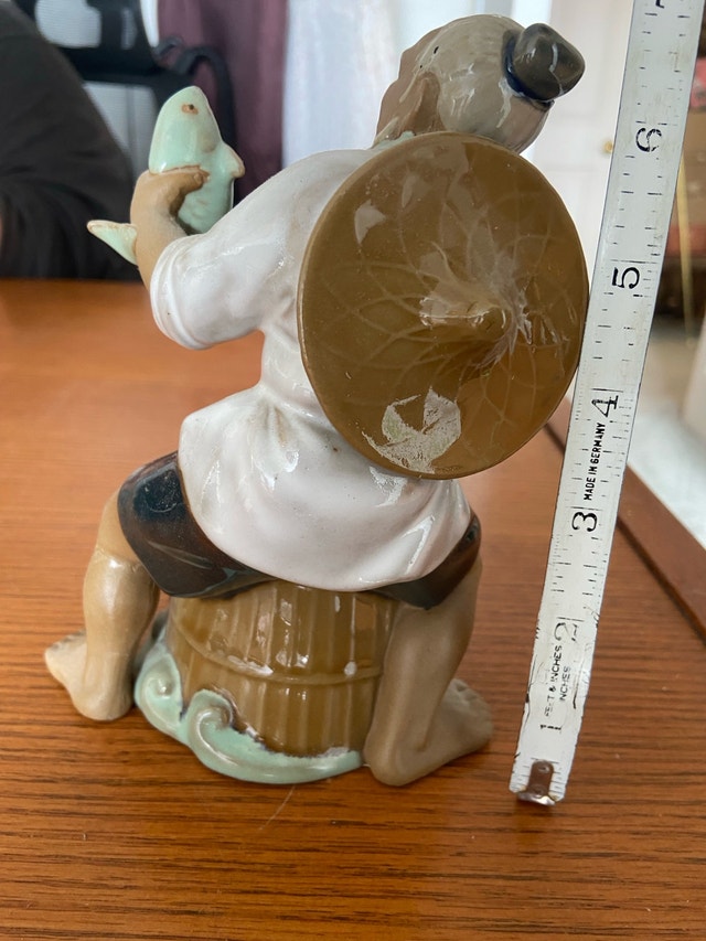 Ceramic Fisherman Statue - photo 2