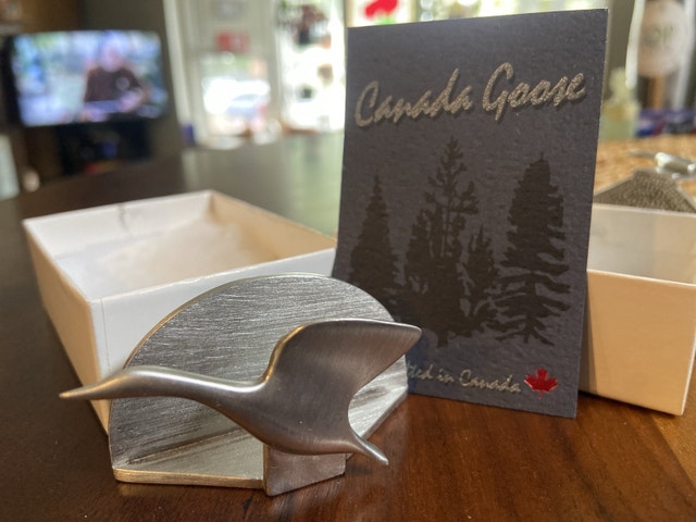 Canada Goose Pewter business card holder
