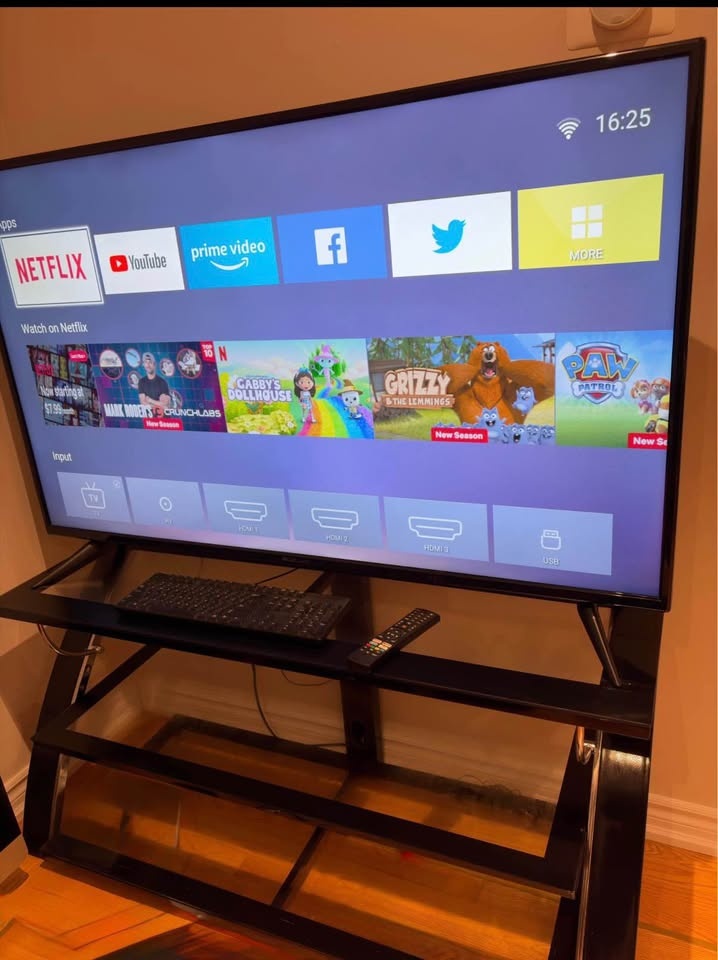 Modern Black Glass TV Stand – Sleek & Sturdy Media Console - photo 5