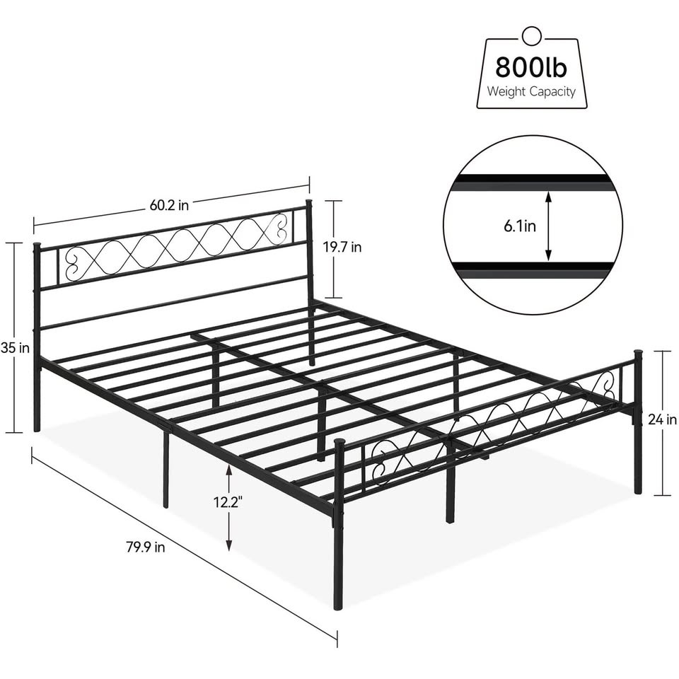 Garvee Queen Metal Bed Frame with Heart Design - photo 2