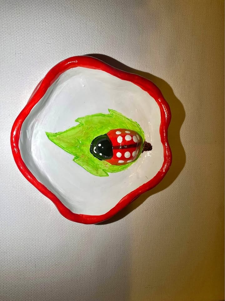Handmade incense tray holder from clay