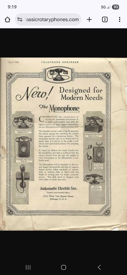1932 The Very First Monophone Ever! Western Electronics $150 - photo 3