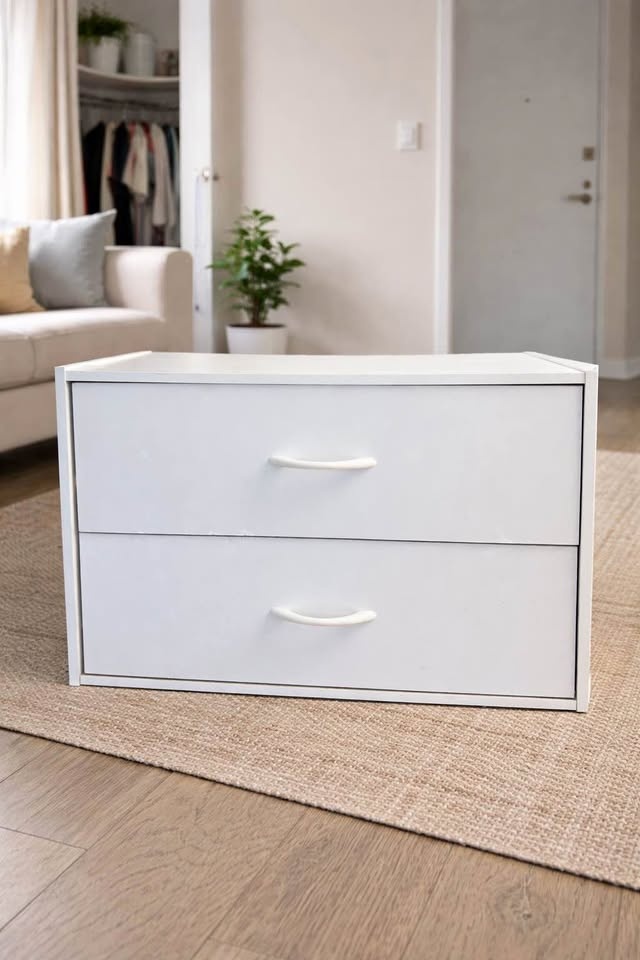 White 2-Drawer Storage Cabinet / Nightstand