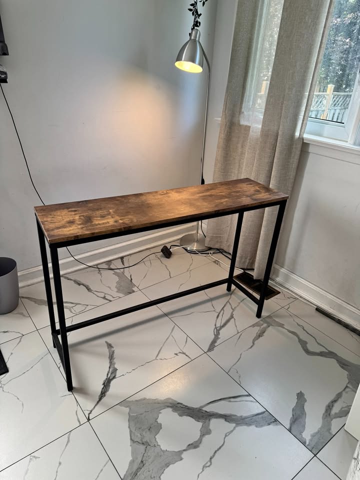 Rustic Brown Console End Table