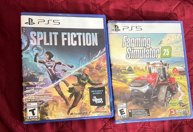 Ps5 ( Farming simulator sealed & split fiction)