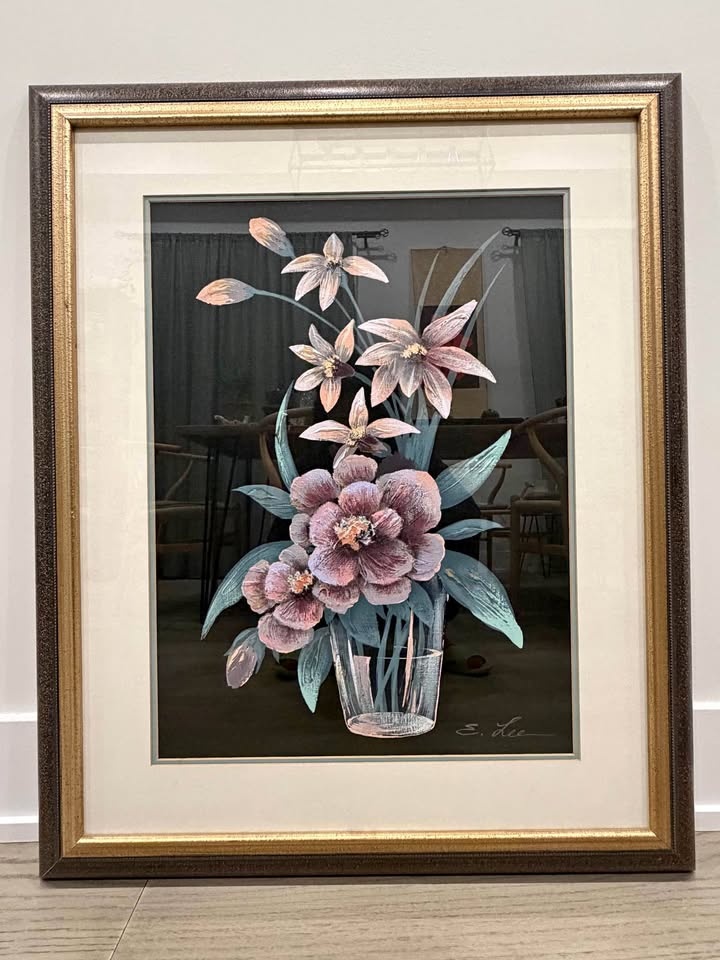Floral Still Life Oil Painting with Frame – 72 × 88 cm