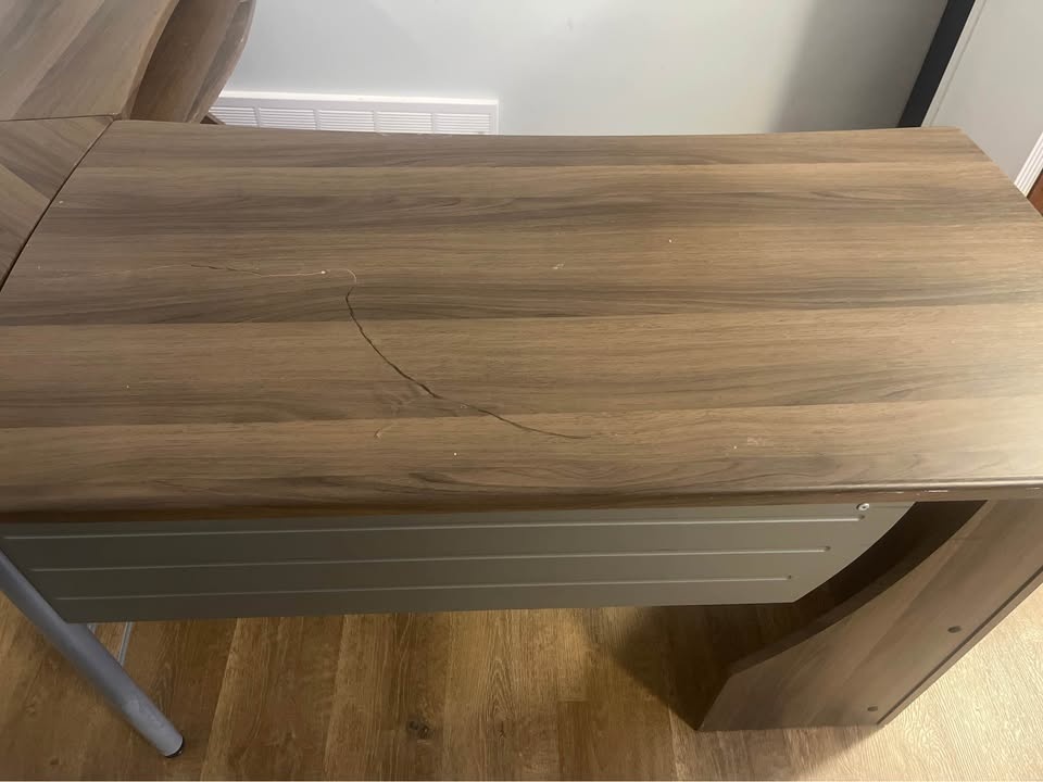 L-shape laminate office desk sold as-is - photo 3