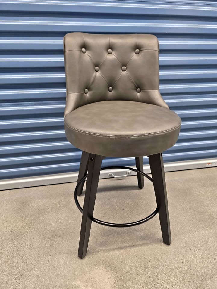 Set of 2 Swivel Counter Stools - Dark Grey (Read Description)