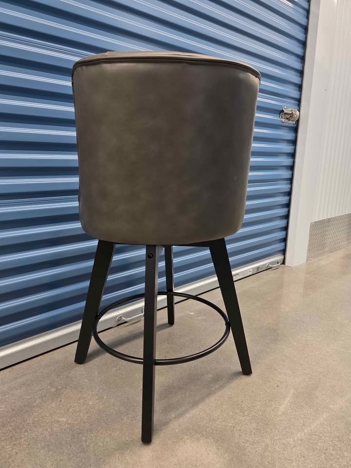 Set of 2 Swivel Counter Stools - Dark Grey (Read Description) - photo 4