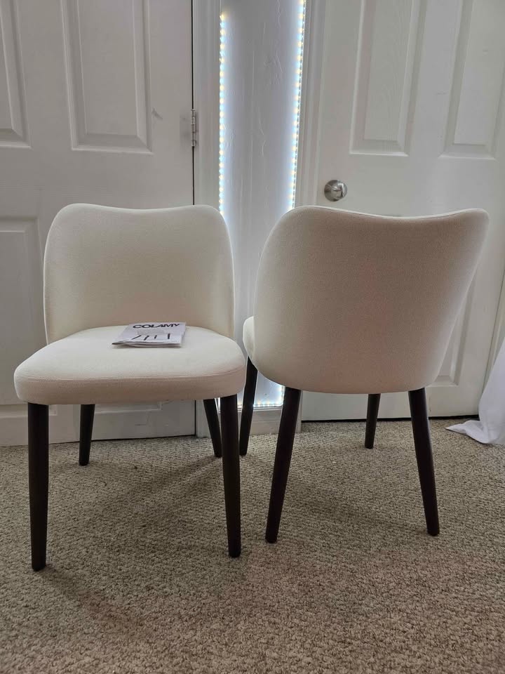 COLAMY Modern Upholstered Dining Chairs (Set of 2) - Beige - photo 2