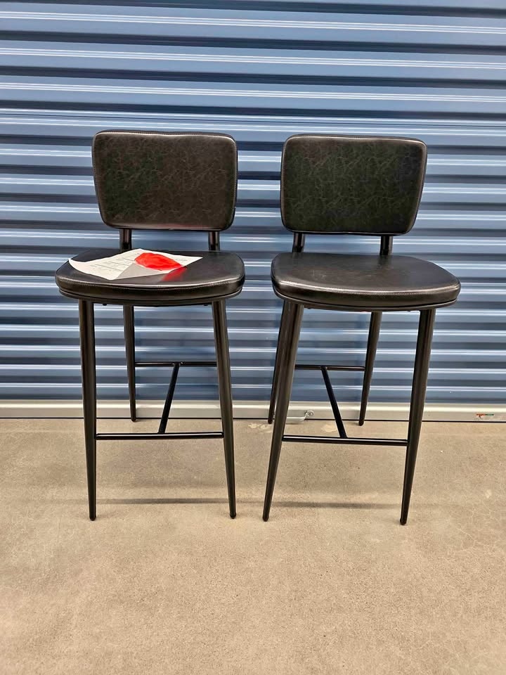 Set of 2 Modern Black Bar Stools – Brand New – Counter / Kitchen