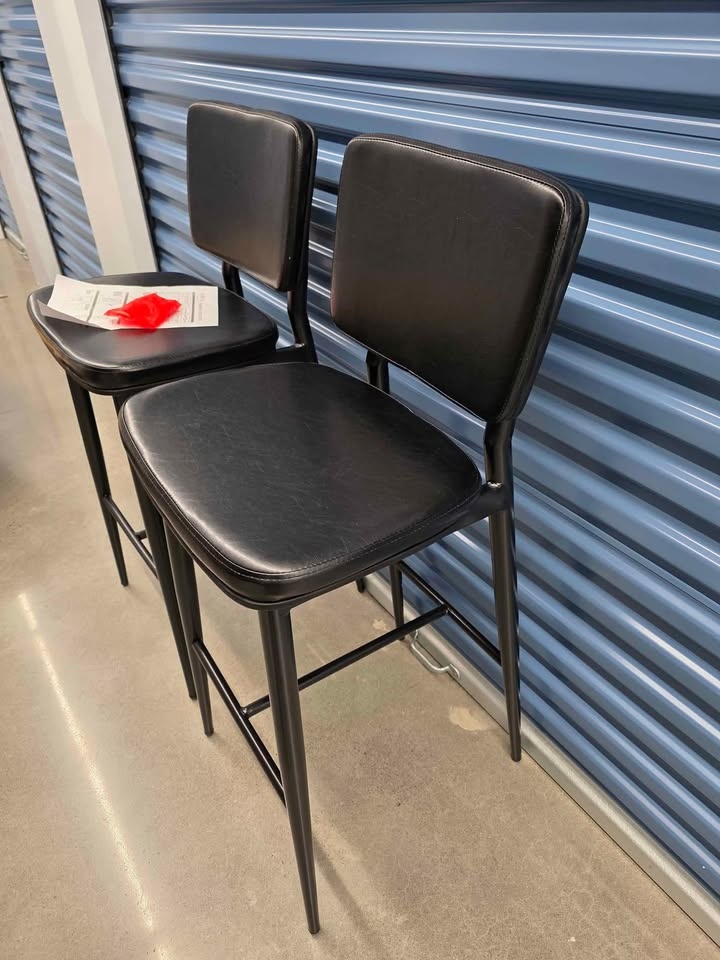 Set of 2 Modern Black Bar Stools – Brand New – Counter / Kitchen - photo 2