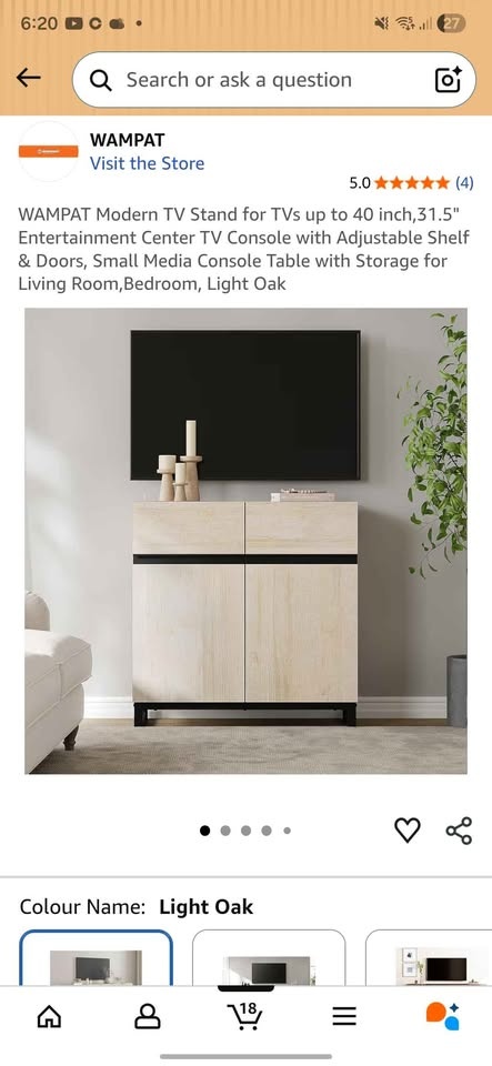 WAMPAT Modern Sideboard / Storage Cabinet (Light Oak) - photo 5