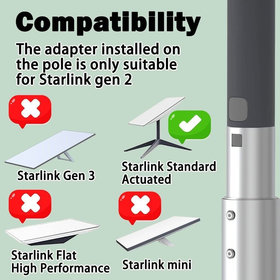 JUYEER Starlink Gen 2 Pole Mount Kit - photo 2