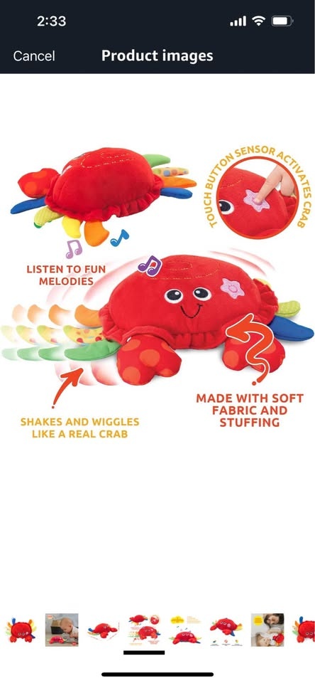 Dancing Crab for 3-6 Months Babies - Musical Crawling - photo 4
