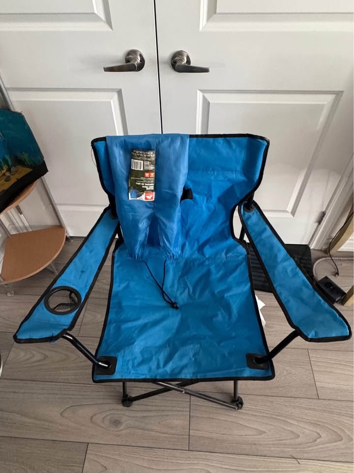 Two folding camping chairs