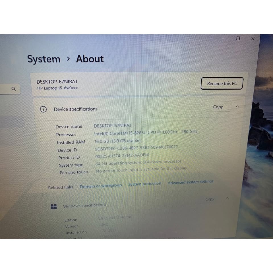 HP 15-DW0077NR 15.6" Laptop i5-8265U 16GB RAM 512GB SSD - photo 3