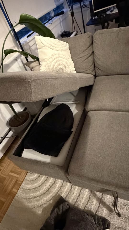 Sectional pull out sofa bed with storage - photo 3
