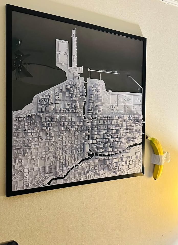 24x24 Inches Chicago 3D Art