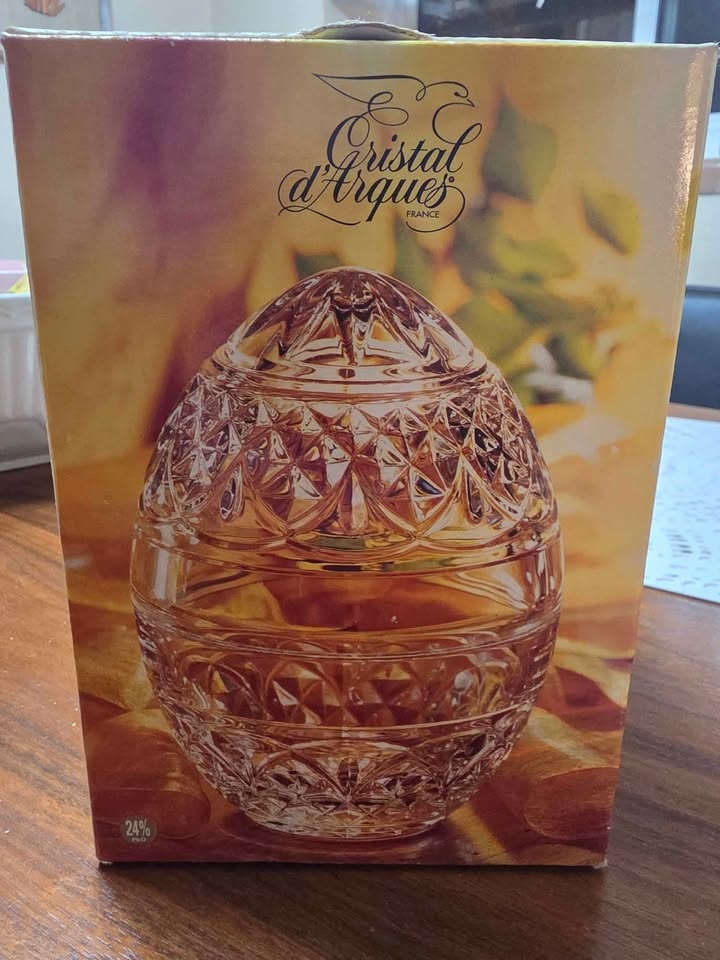 Large Vintage Cristal d'Arques lead crystal egg trinket - photo 2