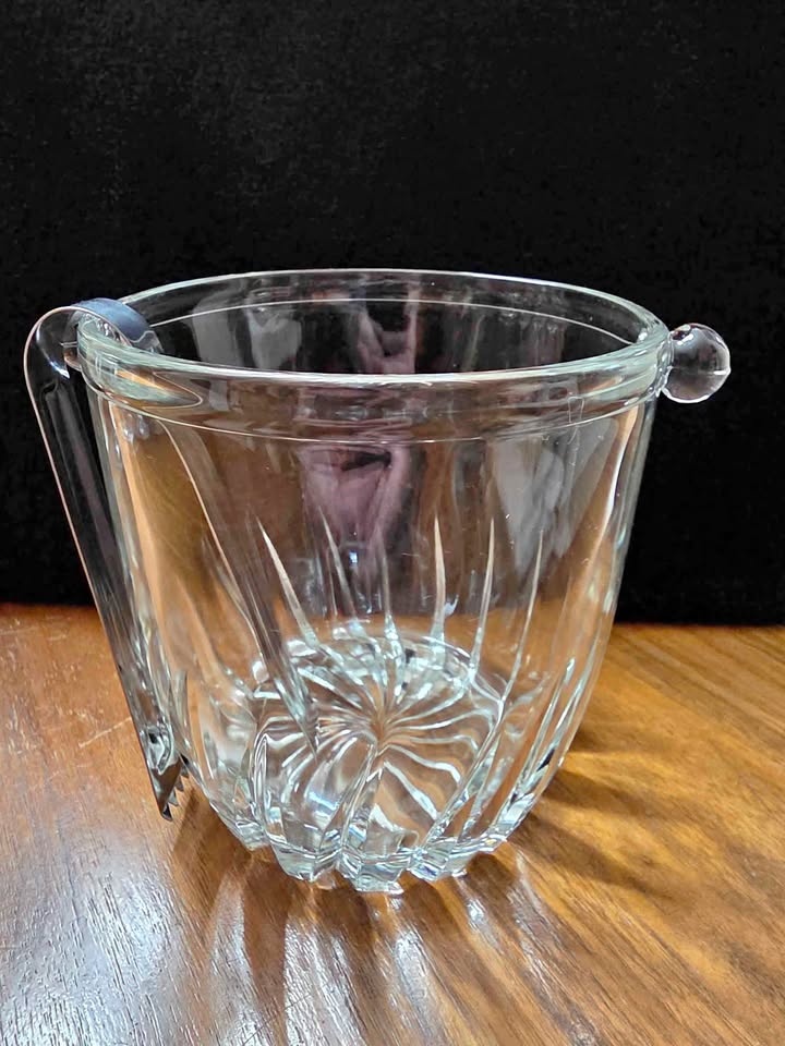 Vintage Cristal D'Arques Ice Bucket with Tongs