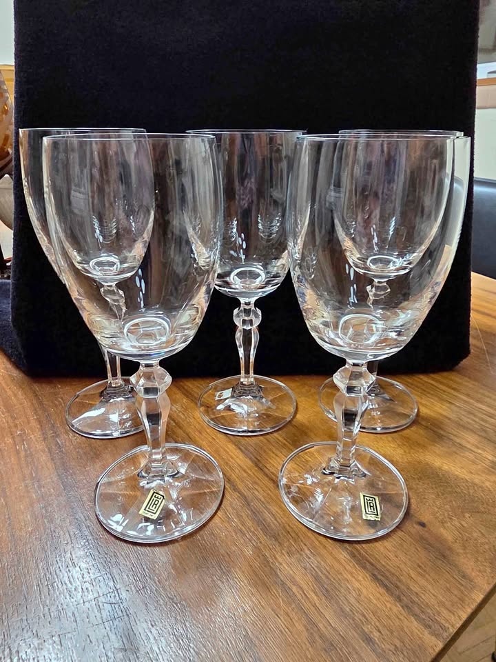 Vintage Bohemia Czechoslovakia crystal wine glasses