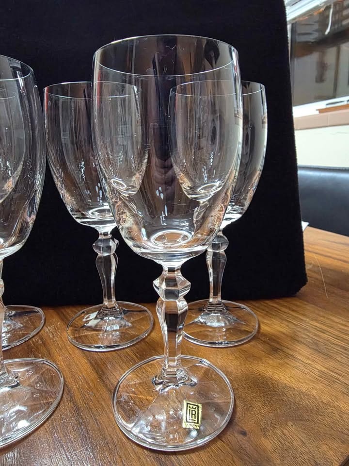 Vintage Bohemia Czechoslovakia crystal wine glasses - photo 2