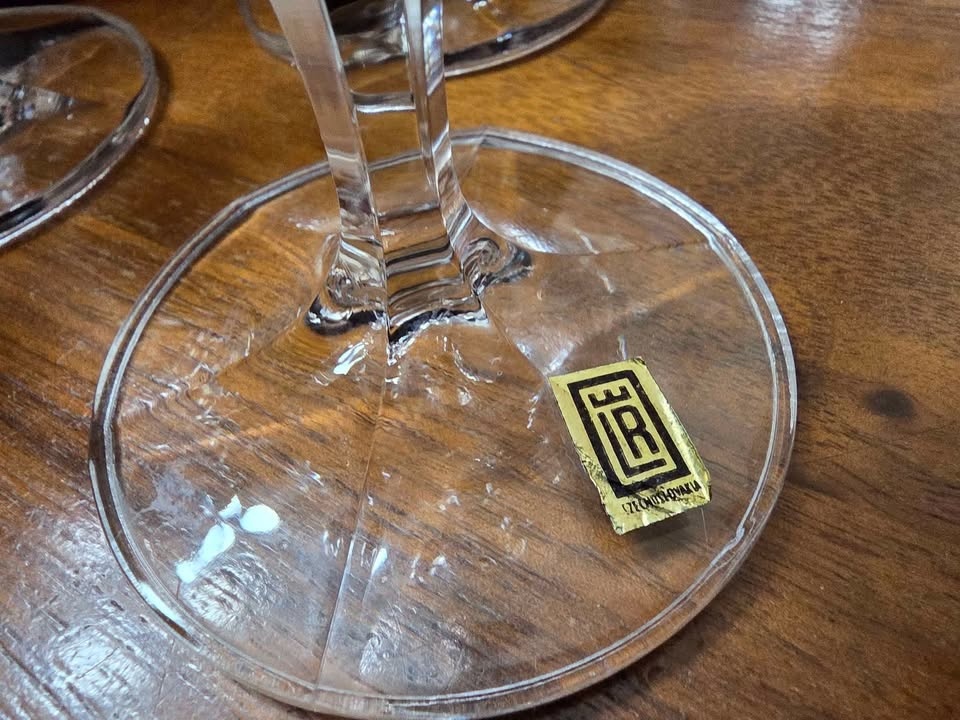 Vintage Bohemia Czechoslovakia crystal wine glasses - photo 3