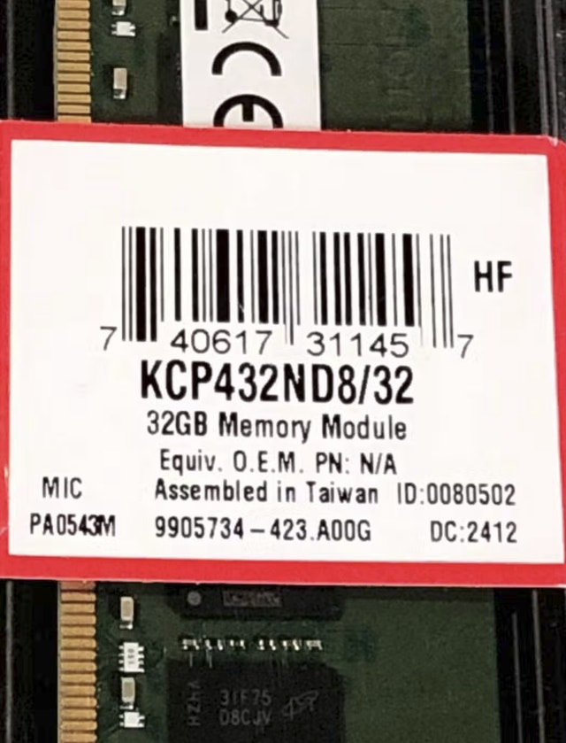 32GB Kensington DDR4 RAM - 3200MT/s - photo 2