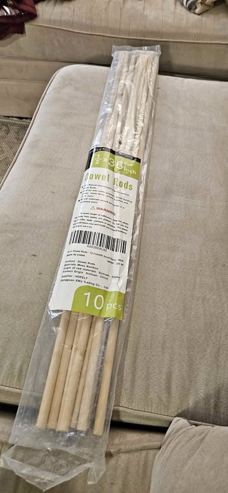 Dowel Rods, Beads & Macrame Threads (8 Rods)