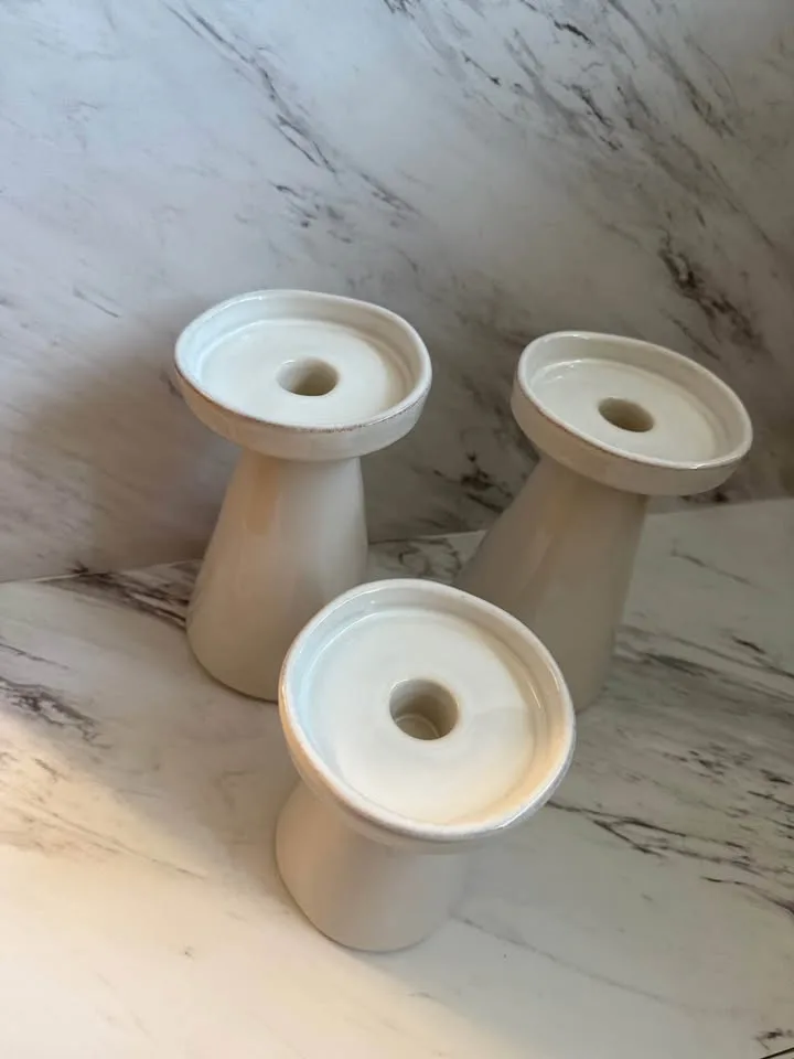 Crate & Barrel Marin Ceramic Candle Holders image indicator(2)