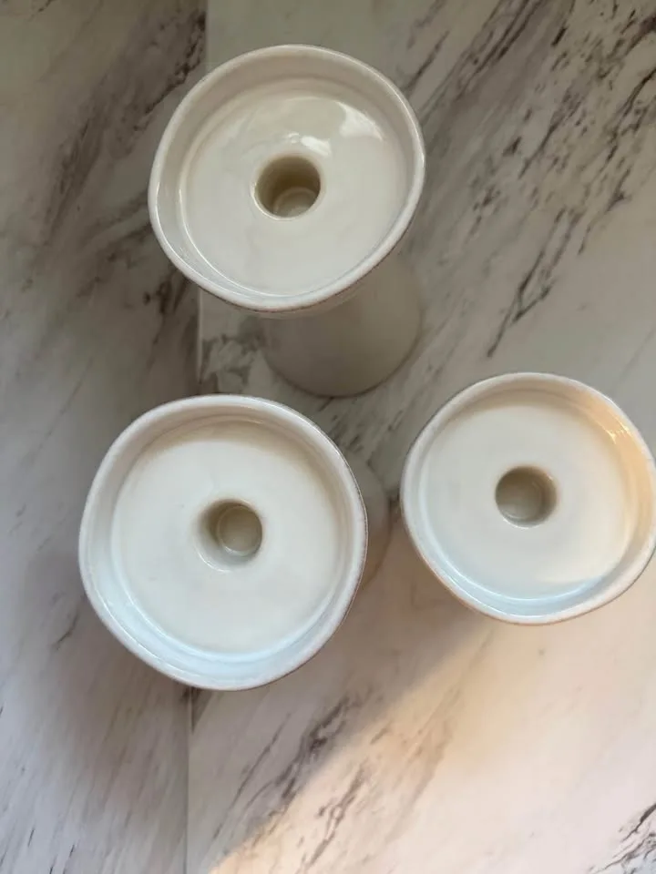 Crate & Barrel Marin Ceramic Candle Holders image indicator(4)