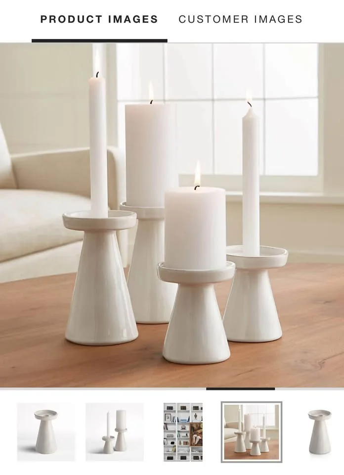Crate & Barrel Marin Ceramic Candle Holders image indicator(7)