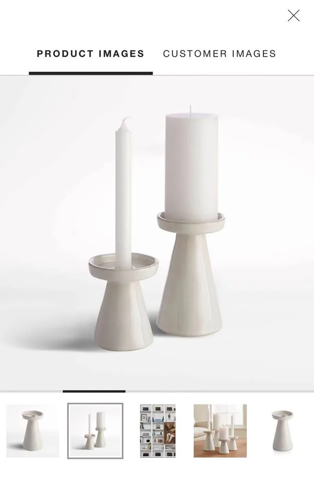 Crate & Barrel Marin Ceramic Candle Holders image indicator(8)