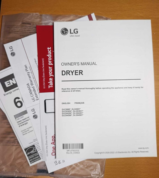Dryer LG DLE3600W - photo 3
