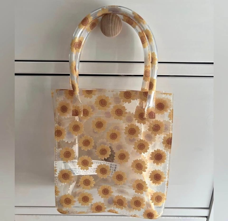 Zara Floral Vinyl Mine Handbag