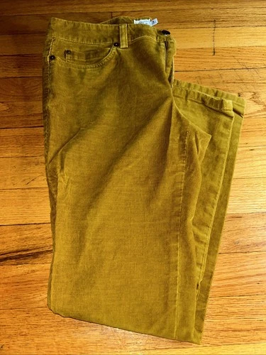 L.l Bean Mustard Corduroy Pants Size 6 Regular