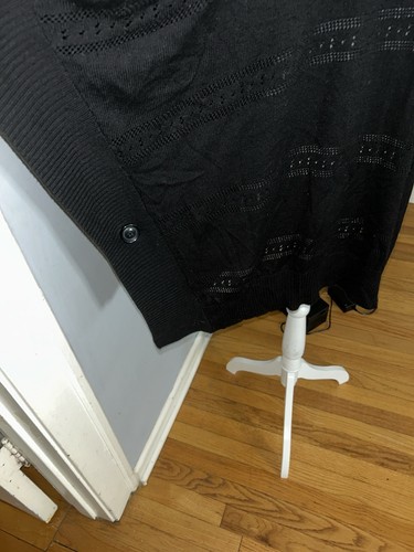 Ab Studio Poncho Womans Size XL Nwot Black Knit Sweater Top Long - photo 2